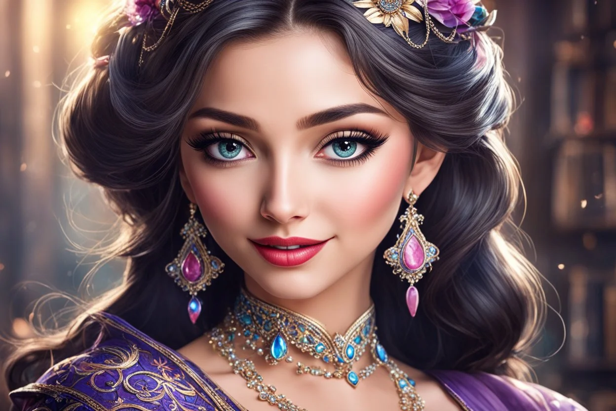 A cartoon vision of beauty, with eyes bright and keen ، A smile that can charm, a teacher, a queen. But her lessons laced with a venomous tongue, A beauty deceiving, a melody unsung.