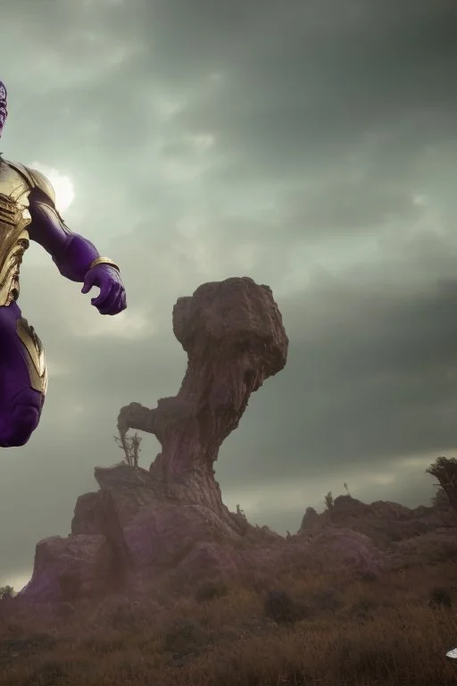 The mighty Thanos throwing the moon