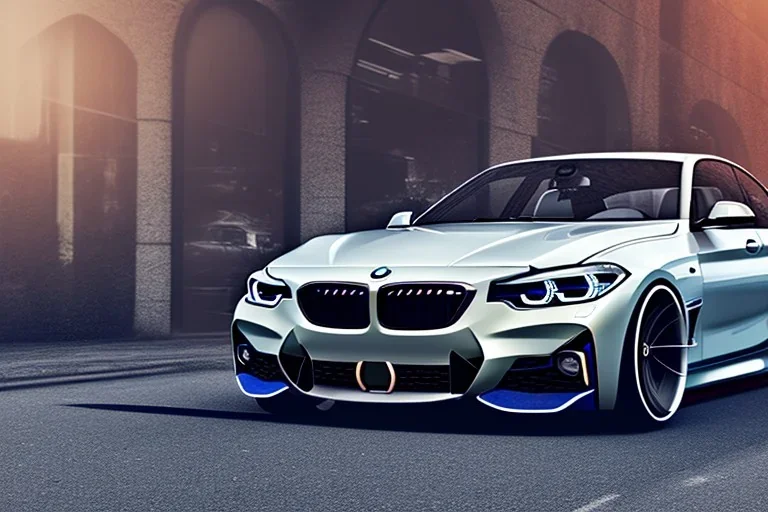 a bmw 2-door 4k ,ultra realistic,concept, 4k ,on street, parked