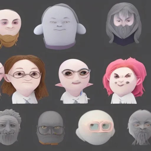 clean art of harry potter avatars, soft lighting, soft pastel gradients, high definition, 3d icon clay render, blender 3d by Alexander Jansson