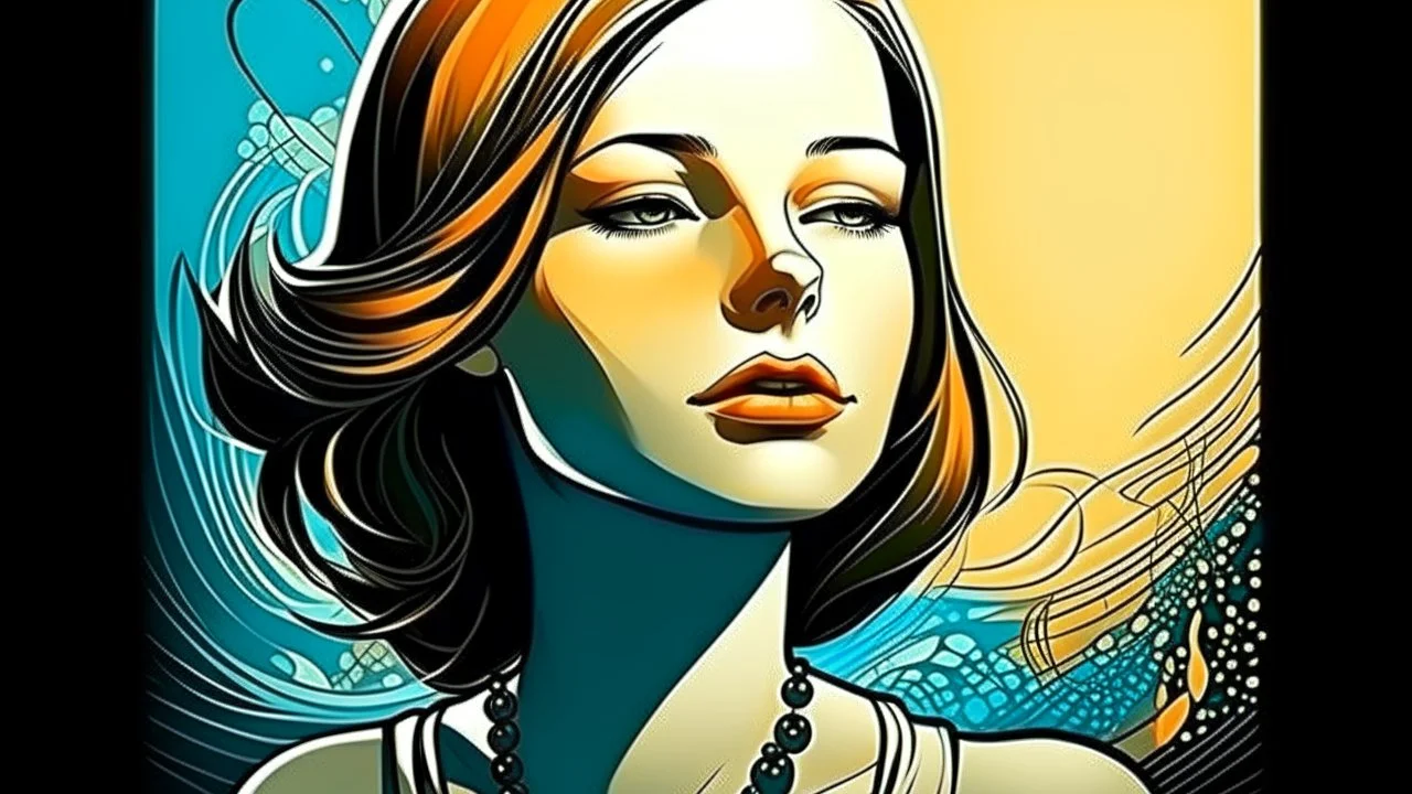 Young woman. Graffiti Art with outline.