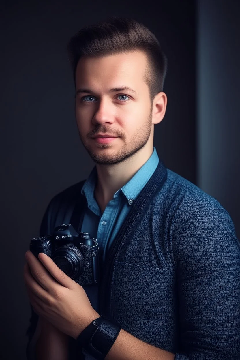 high quality photography 30 year old handsome developer man, stock photo premium, epic view, photography studio background, closeup