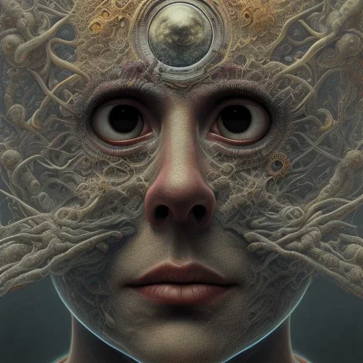 multiple eyes, surrealism, high-quality, fine-detail, intricate, ornate, zdzislaw beksinski, george grie, ben goossens, igor morski, 8k resolution, digital art, volumetric lighting, hands, face, reflection, the future, agony, muted, multiple colors, sharp and crisp, greg rutowski