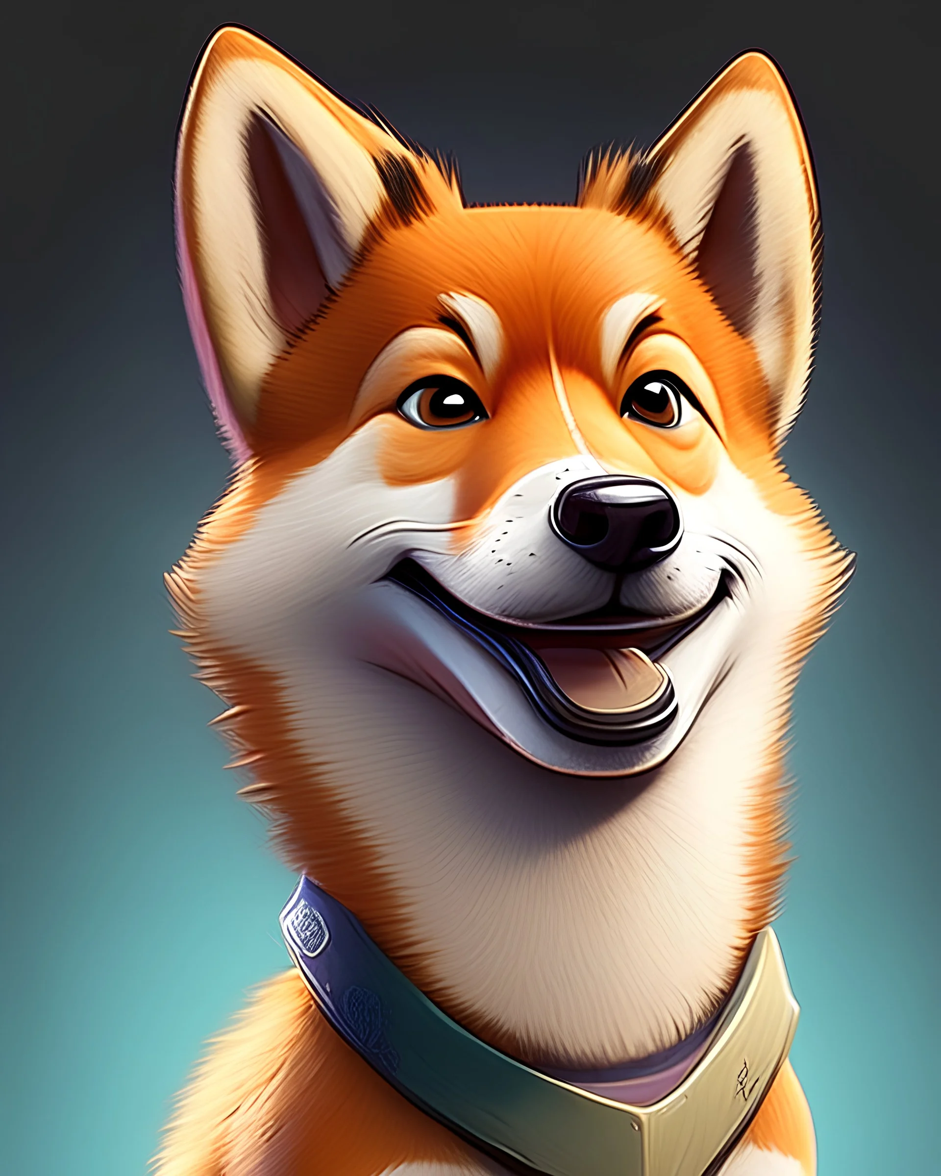 character image of a inu dog, in the style of tiago hoisel, character caricatures, steve henderson, françoise basset, realistic rendering, hd