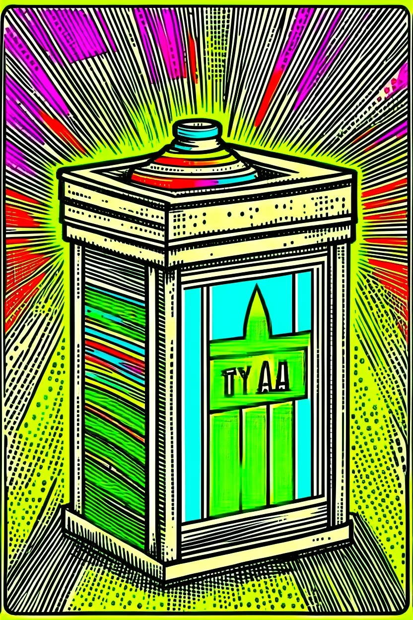 Vintage pop art style, jewish donation box, Tzedakah