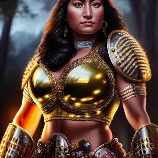 Ultra detailed fullbody Portrait in oil on canvas of busty female Lusitanian warrior with armor,helmet,extremely detailed digital painting,ultrarealistic skin,intense stare, extremely detailed face, crystal clear eyes, mystical colors ,perfectly centered image, perfect composition, rim light, beautiful lighting,masterpiece ,8k, stunning scene, raytracing, anatomically correct, in the style of Simon Bisley and Ohrai Noriyoshi and robert e howard and Steve Jung and Wizyakuza and uncannyknack.