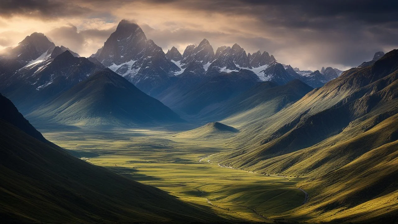 1066. Unusual amazing landscape, beautiful, strange, inspiring, extraordinary, peaceful, vast, restful, majestic mountains, beautiful lighting, attractive composition, photorealistic, extremely detailed, chiaroscuro, rule of thirds