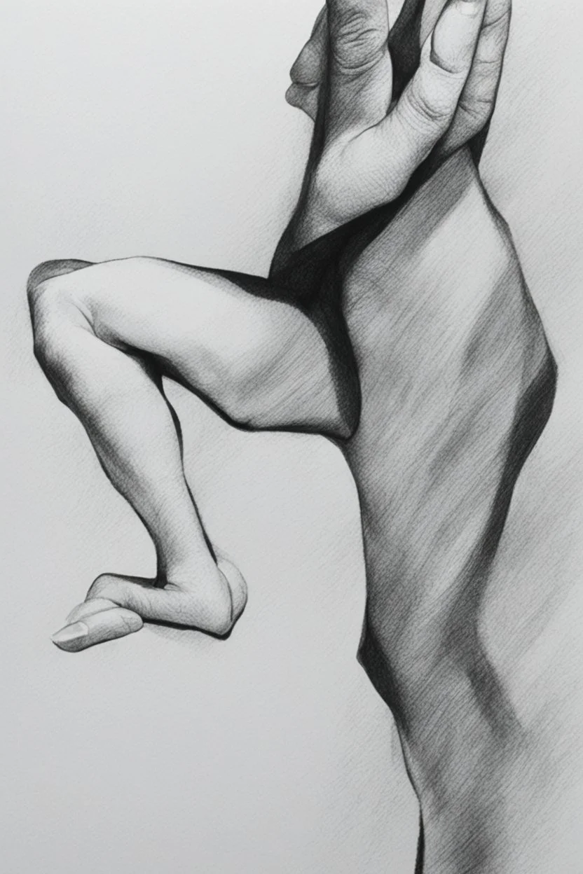 black and white expressive and abstract pencil drawing of different hand positions, contrast and detailed texture pencil trace, on ar2:3 drawing paper without shading