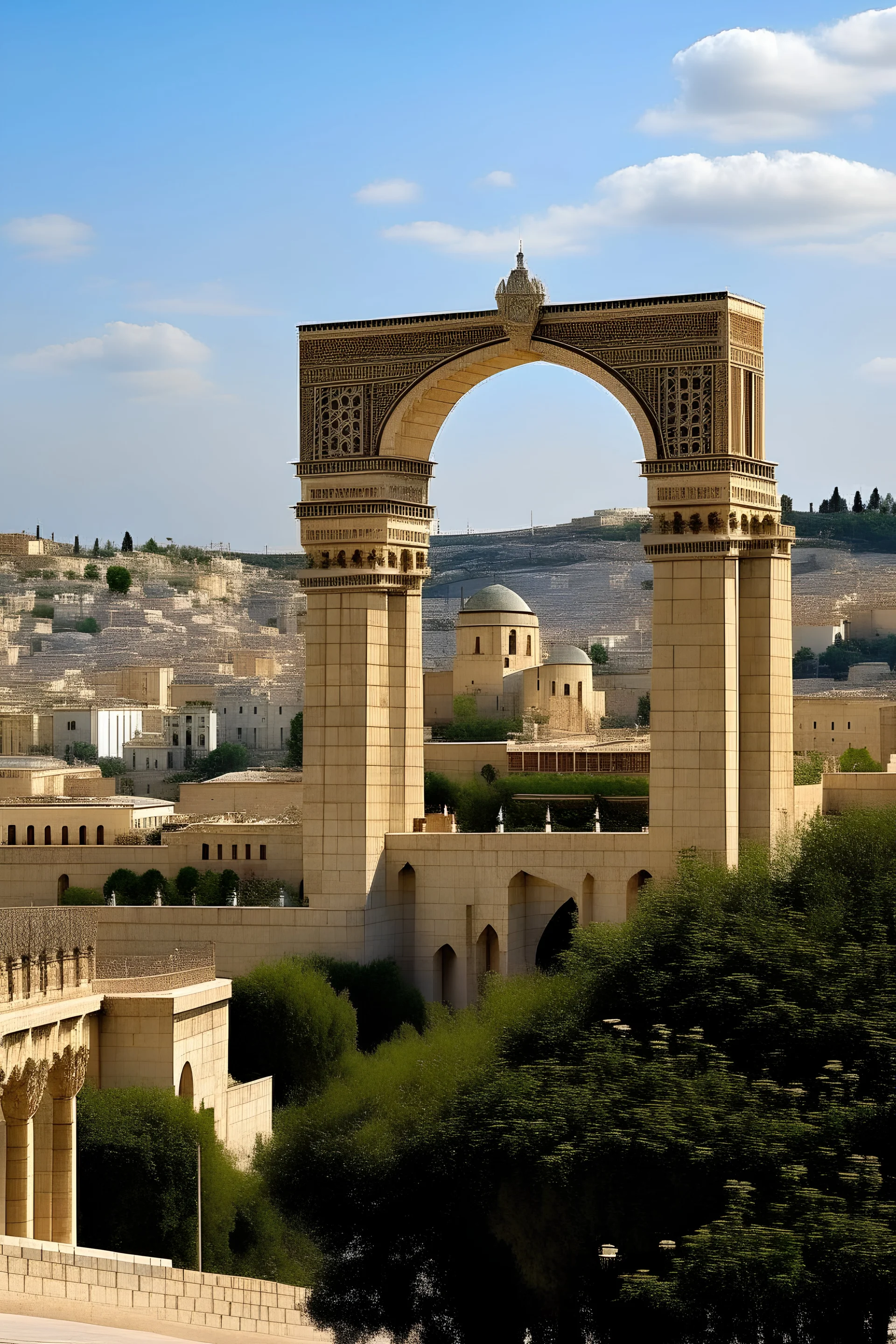 The key to the city of Amman has the pillars of the Citadel Mountain, Abdoun Bridge, and the inclusion of Amman