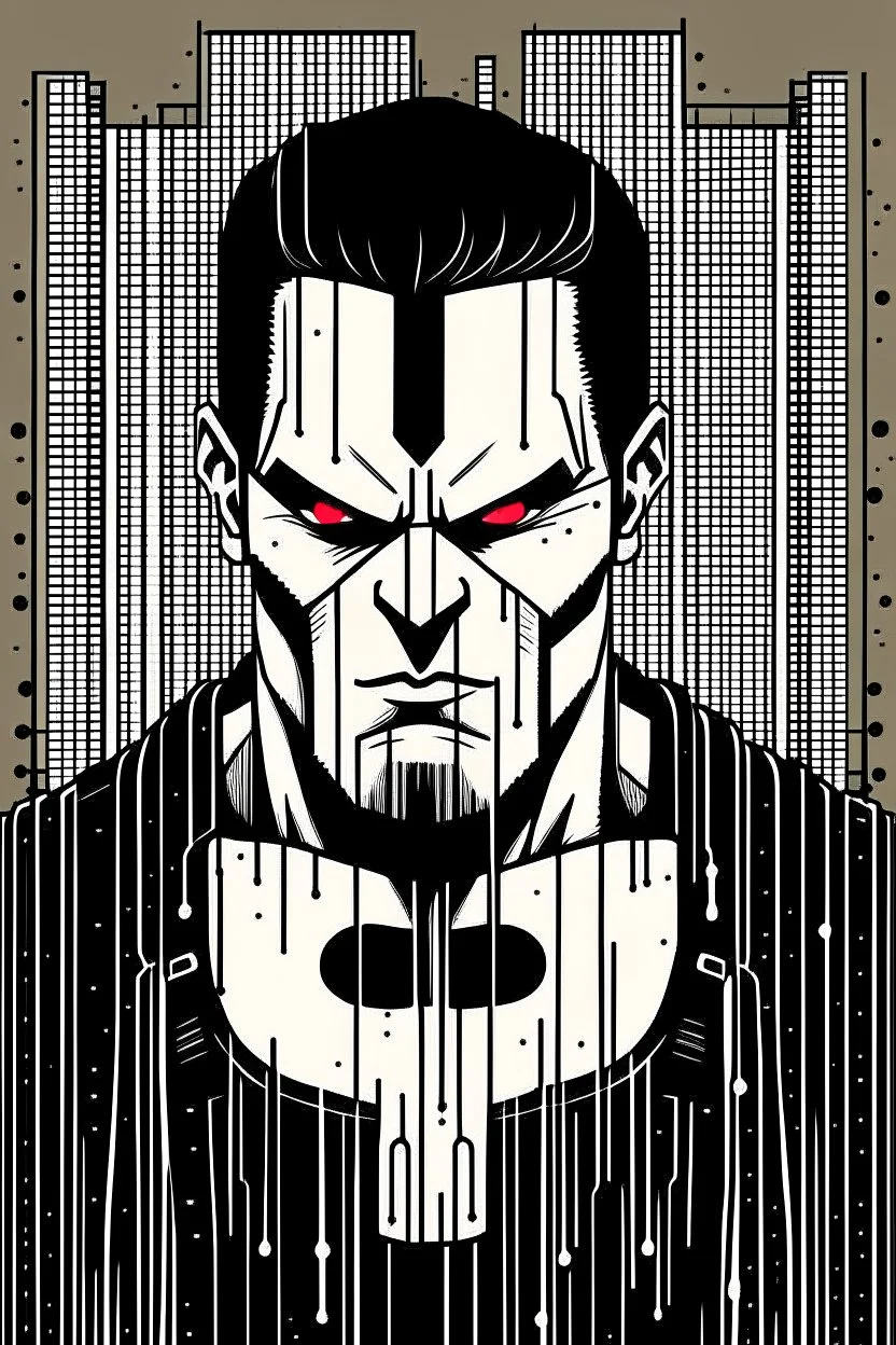 punisher sku;; in the style of Hiroshi Nagai