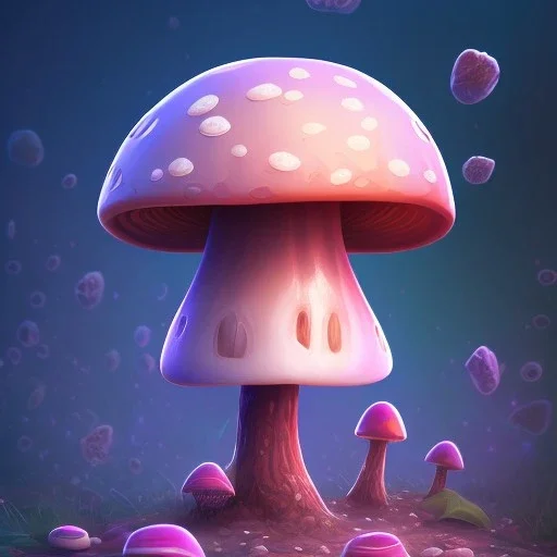 cute mushroom with cute face