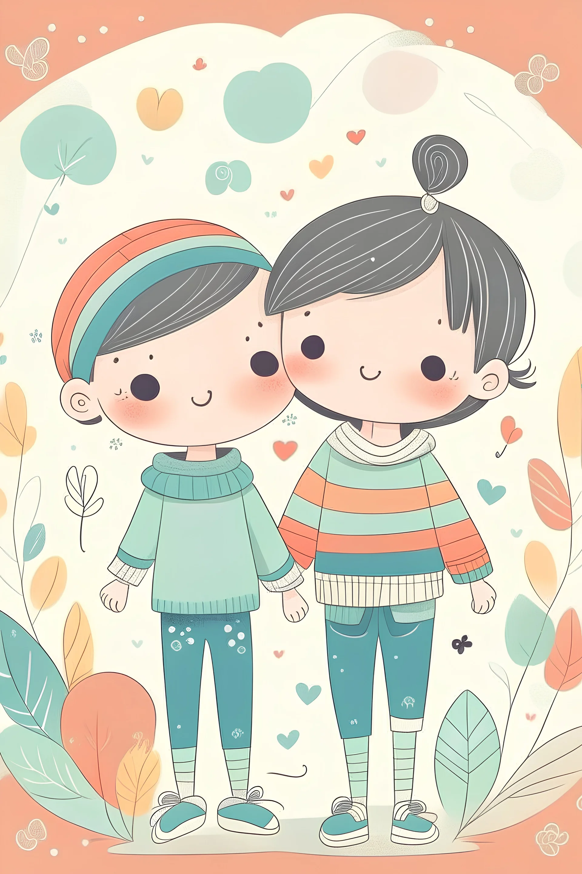 give an illustration for affirmations give both girl and boy