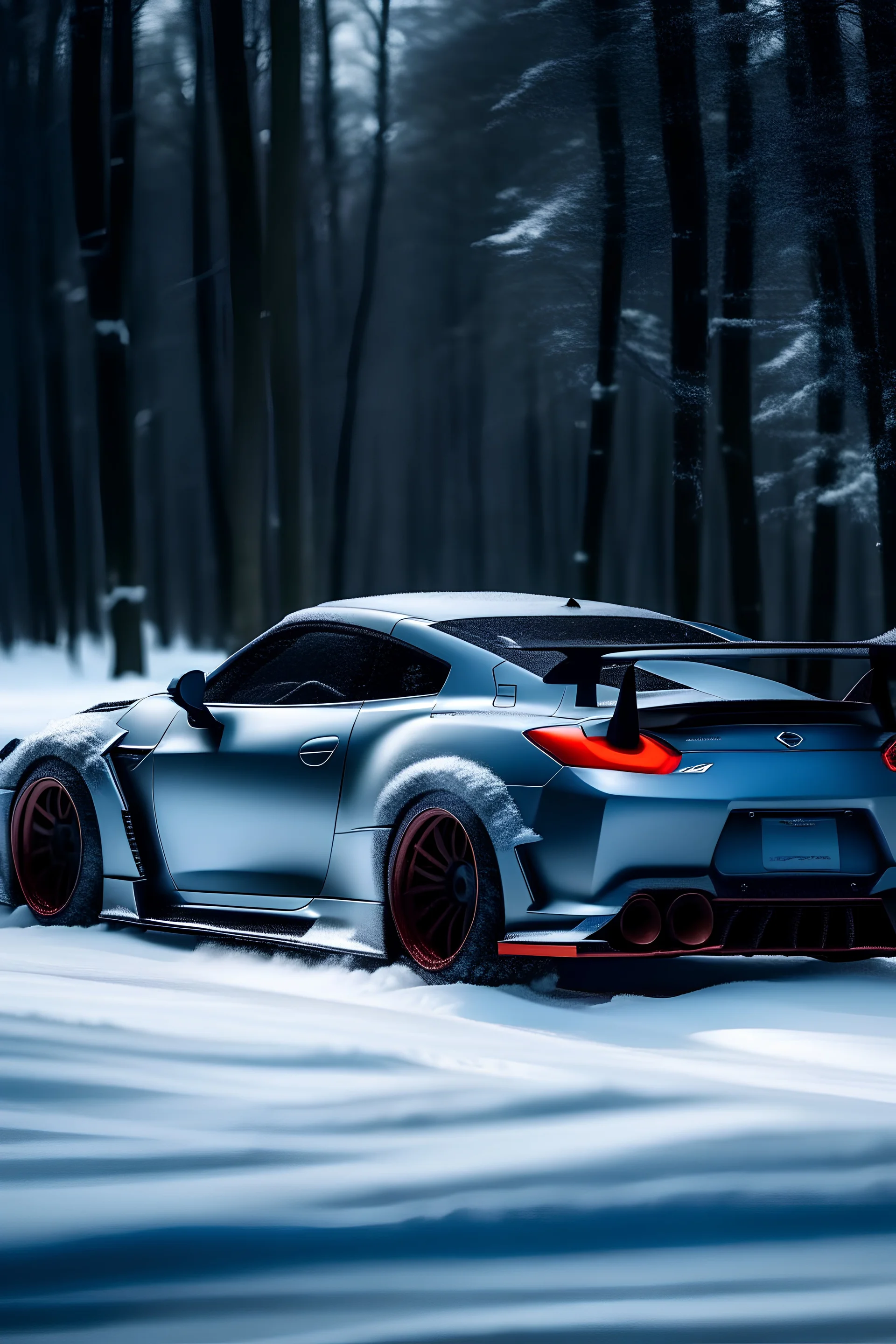 gtr nismo drifting on the snow