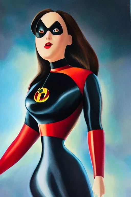 Full body portrait, painting, medium shot lady style of The Incredibles