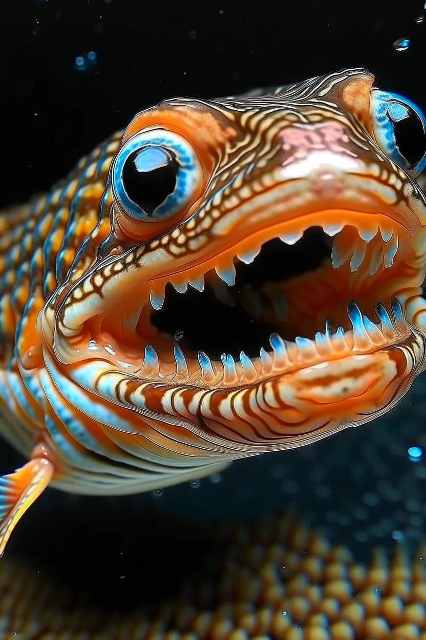 one fish with human smile teeth