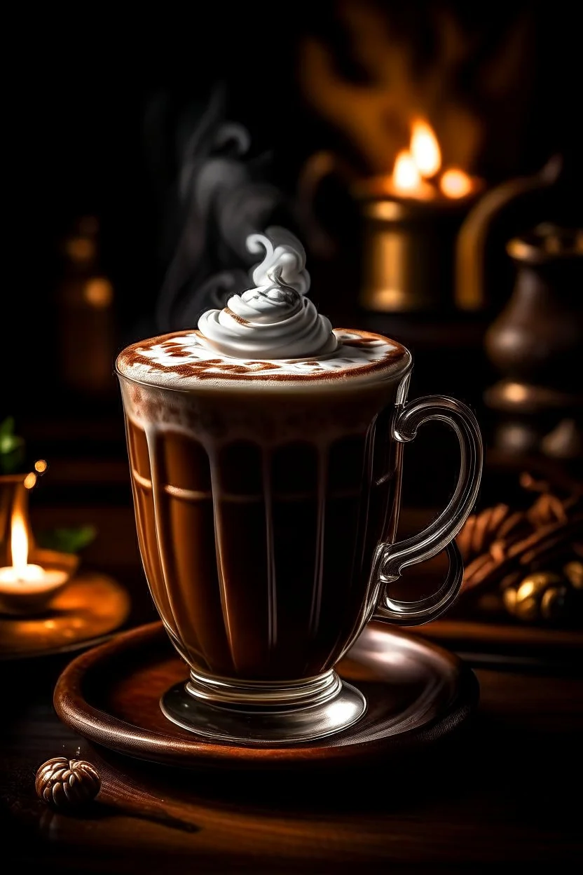 A cozy pub on a rainy day, a steaming mug of Irish coffee in hand. The rich, creamy foam swirls with hints of nutmeg and cinnamon, inviting you to take a sip and warm your soul,Without background