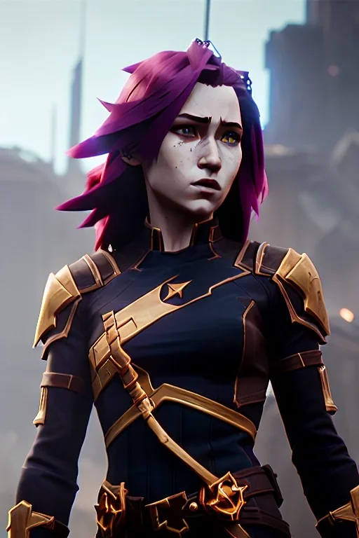 ultrarealistic, ruined city,__sci-fi armor__, __angles__, 18 year old woman, strikingly beautiful, red hair, _colour_, [__starlets__|__starlets__], (pale __skincolor__ skin:1.2), __camera__, _hair_, detailed face and eyes, medium breasts, leather choker, freckles, dynamic pose, resolved expression, __accessory__, strappy outfit, (straps:1.1), sword in scabard on left hip, (buckles, buttons, snaps, rings:1.0), haltertop style breastplate, detailed eyes, plump lips, sci-fi theme