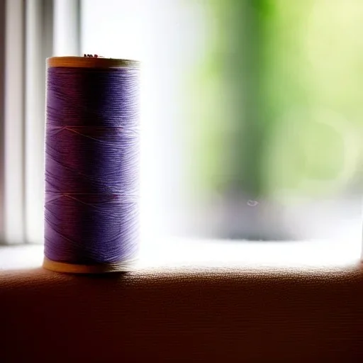 spool of thread on windowsill