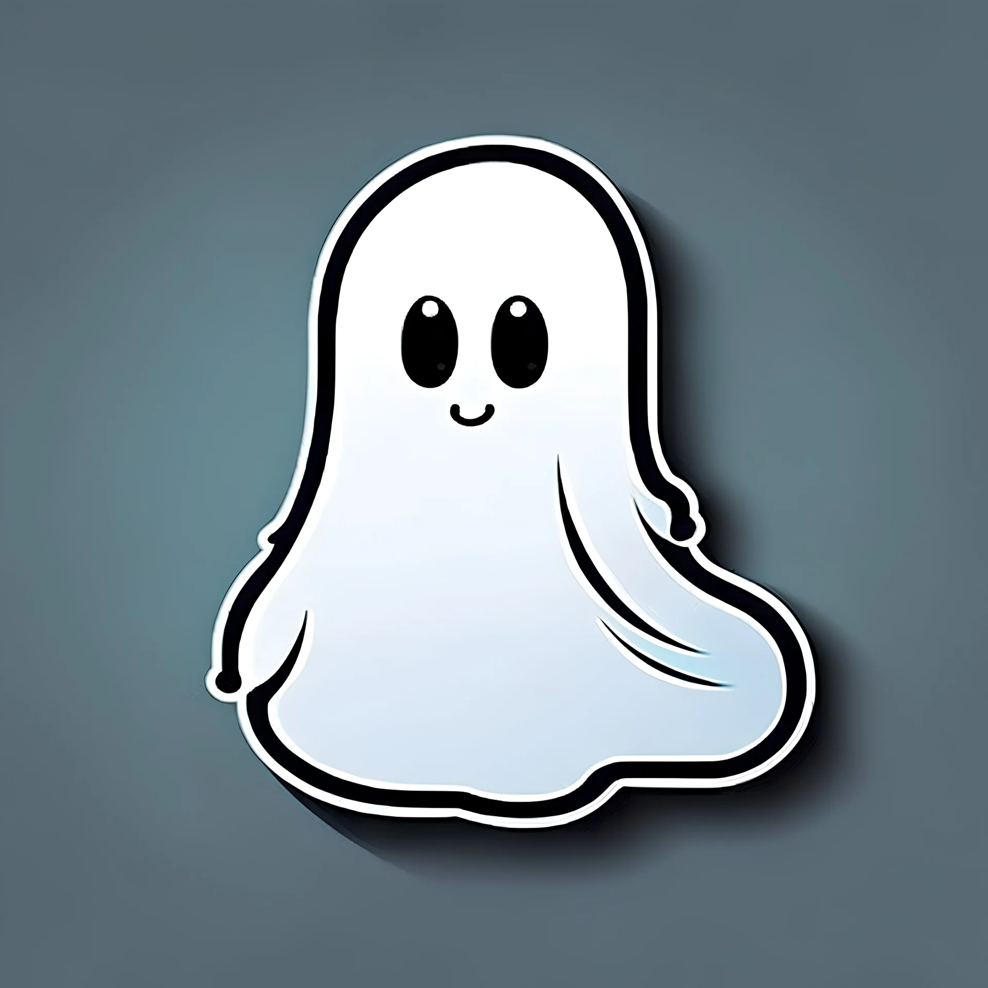 sticker, girl, ghost, mimic , minimalism