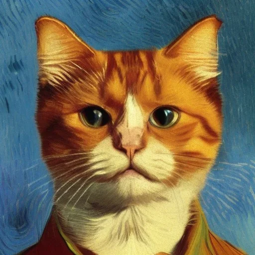 Portrait of a cat by Van Gogh