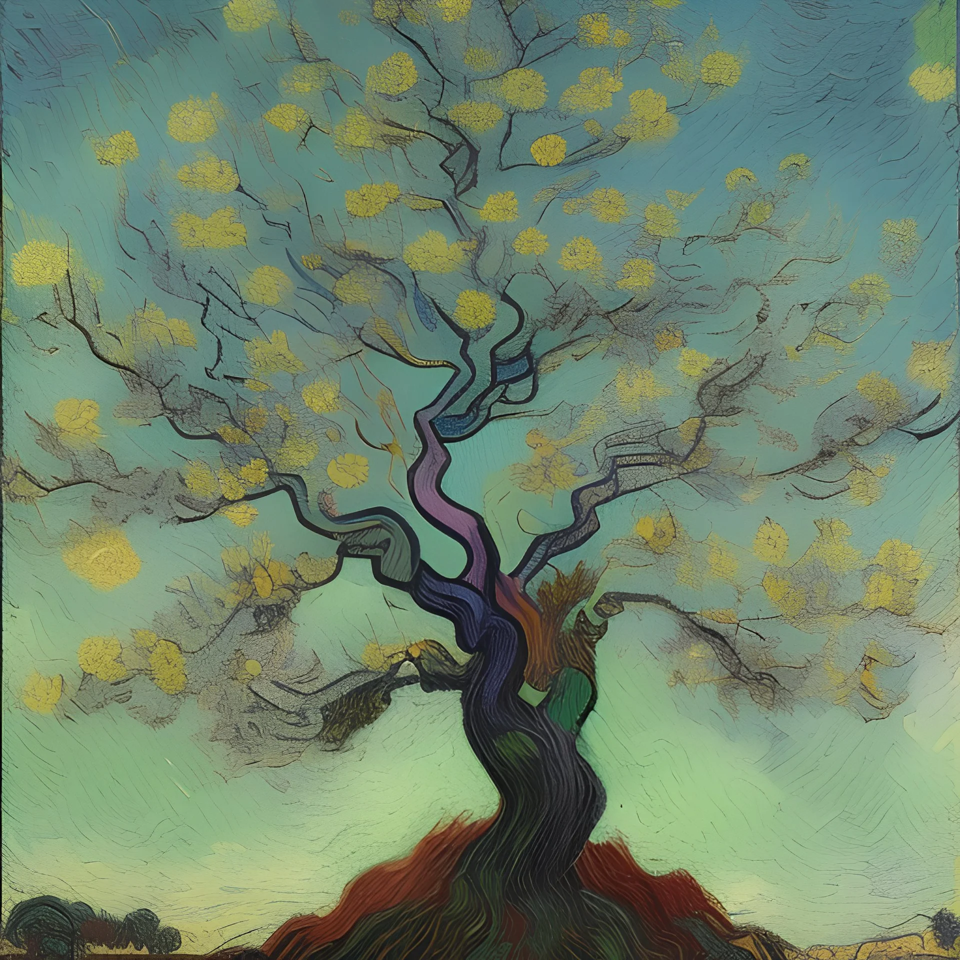 Portrait of a tree Vincent van Gogh style