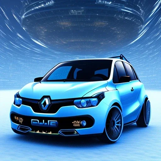 Renault Zoë, futuristic, blue, snowscape