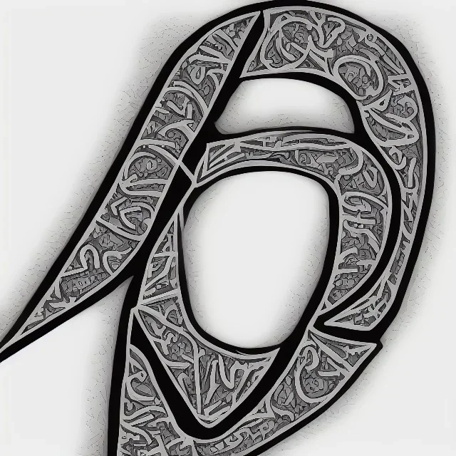 decorative letter K and K as an initial sketch black and white