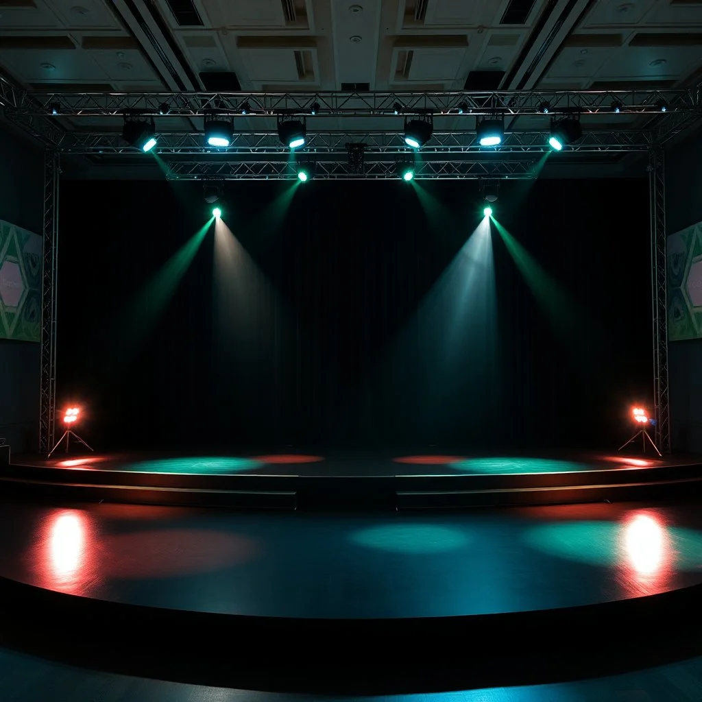 a nice stage with lights