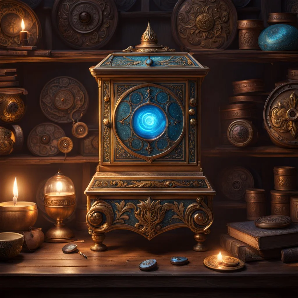 Gwendy's button box. fantasy concept art, exquisite realism, a masterpiece, dynamic lighting, hyper detailed, intricately detailed, deep color, Unreal Engine, volumetric lighting , Epic cinematic brilliant stunning intricate meticulously detailed dramatic atmospheric maximal,