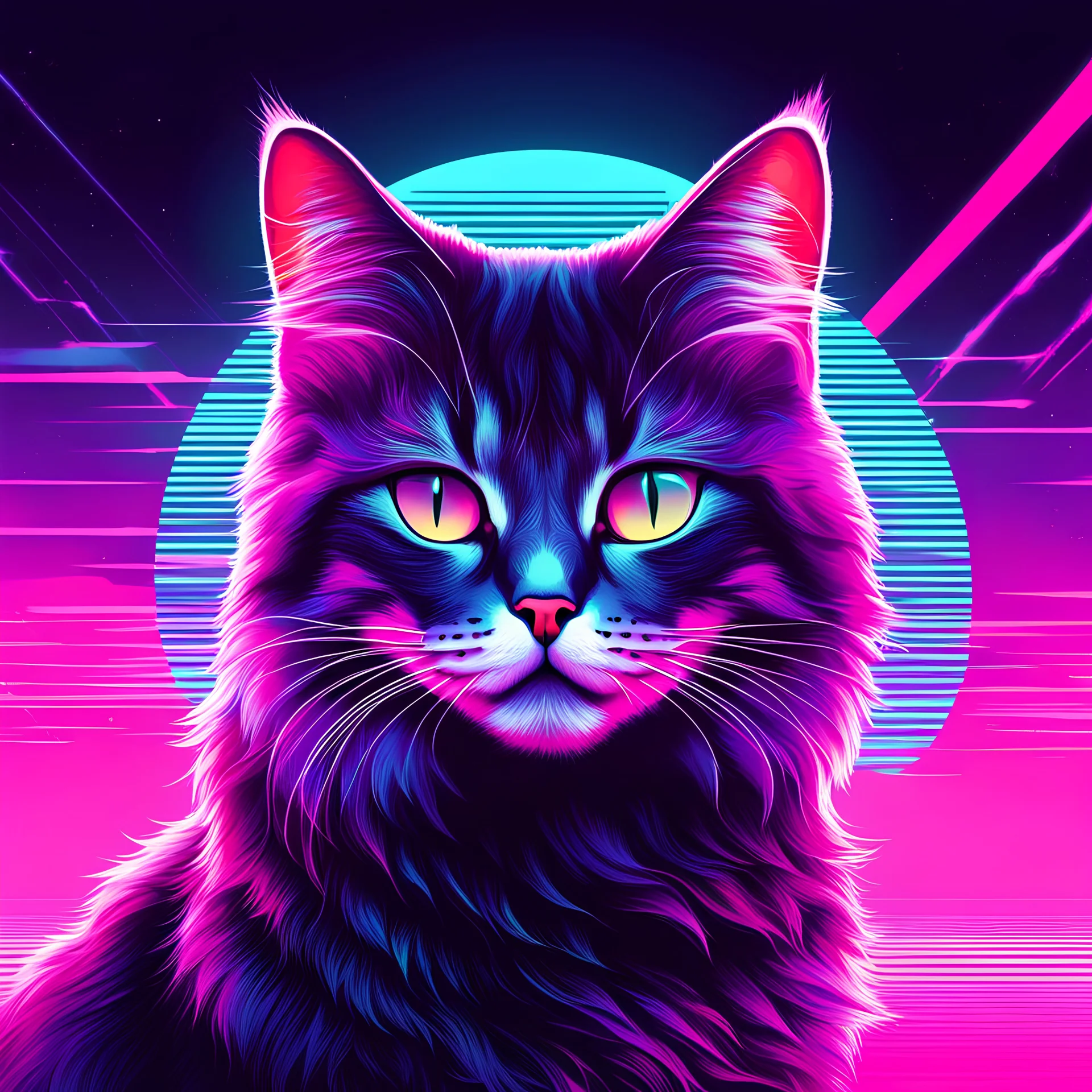 Synthwave/Vaporwave Cats