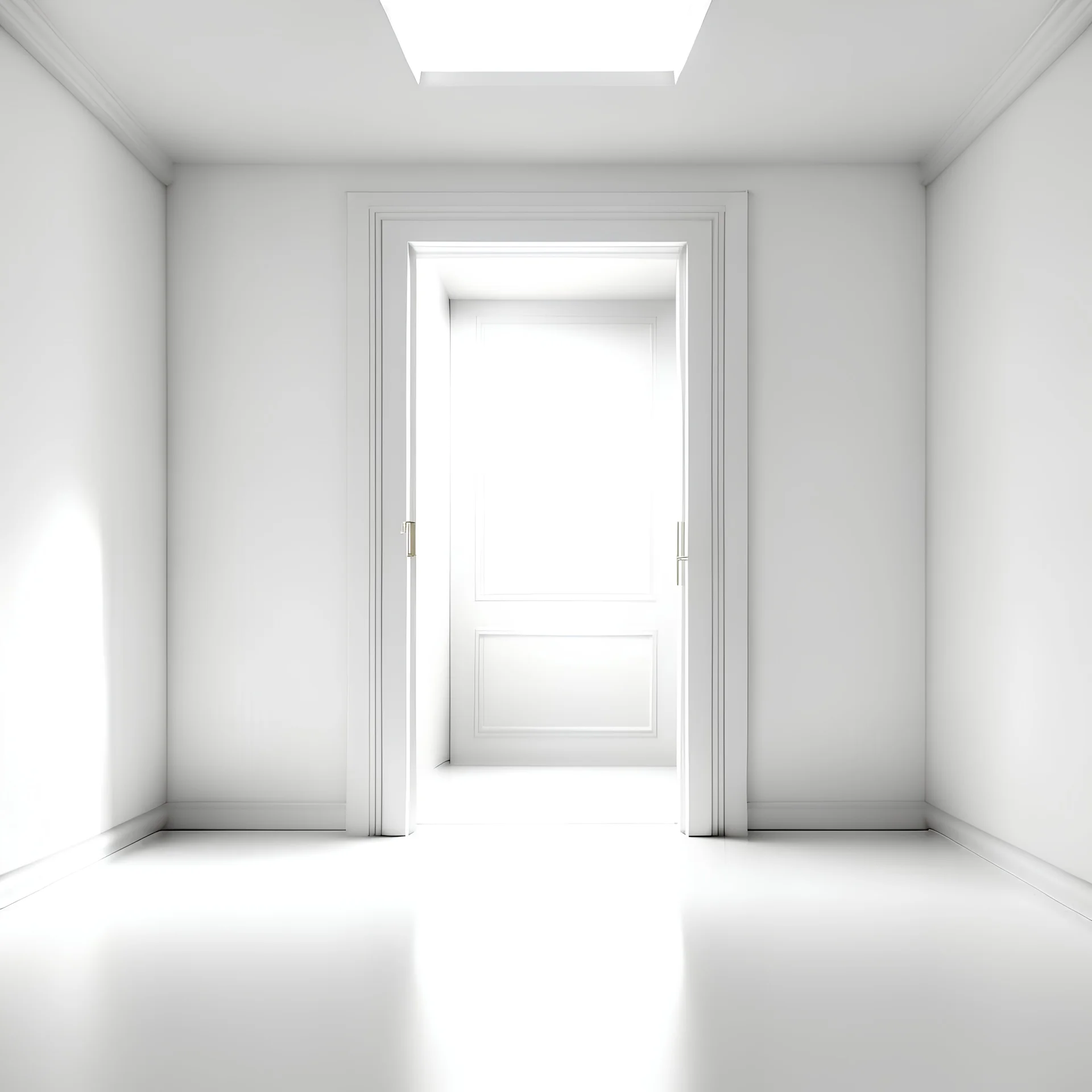 A white door in the middle of the void