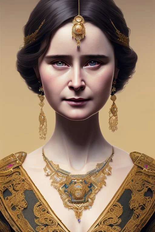 Detailed portrait of a emily watson, intricate details, full body portrait, keep head in frame, slight smile, black Japanese motif, concept art, highly detailed, digital painting, concept art, sharp focus, illustration, art by Yoji Shinkawa, WLOP and greg rutkowski and alphonse mucha and artgerm and yanjun Chen and Junji ito and Makoto Shinkai, HDR, octane render