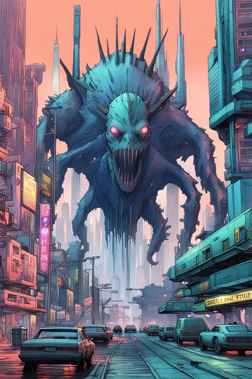 cities of the future cyberpunk end monster