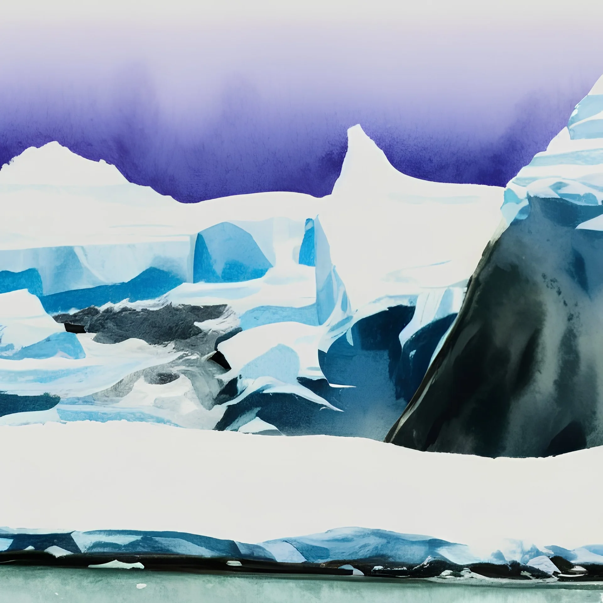 Antarctic Peninsula in watercolor painted as Björn Benström