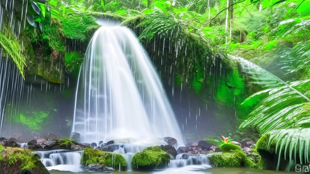 water fall in a rain forest