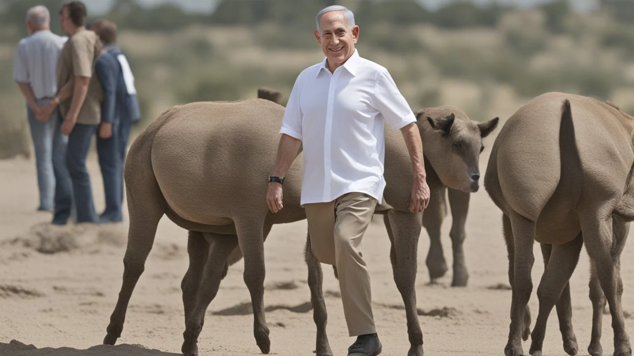 نتنياهو بدبك مع حمار
