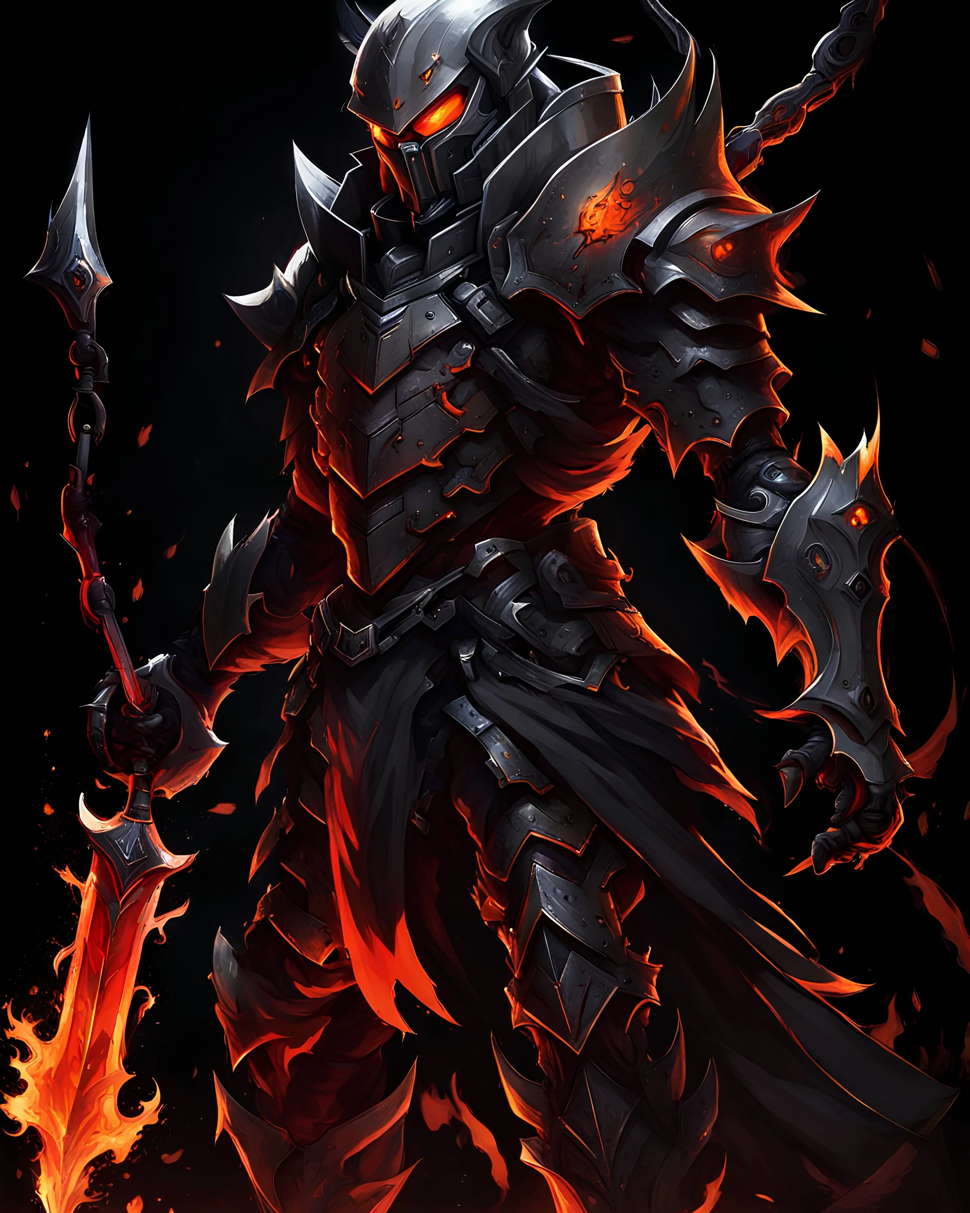 black and orange molten knight