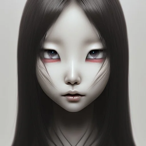 Sadako Yamamura (Ringu, 1998) ; screenshot, Dark Foggy Georgeous Horror Dark Fantasy Art by James Bousema, digital illustration, evil,wild, cold stare ,photo-realistic, 32K,dynamic colors,high details,high definition,crystal clear image,aspect ratio 33:1,DIGITAL ILLUSTRATION by James Bousema Modifiers: Nikon D850 elegant Award winning photography fantasy photorealistic very attractive