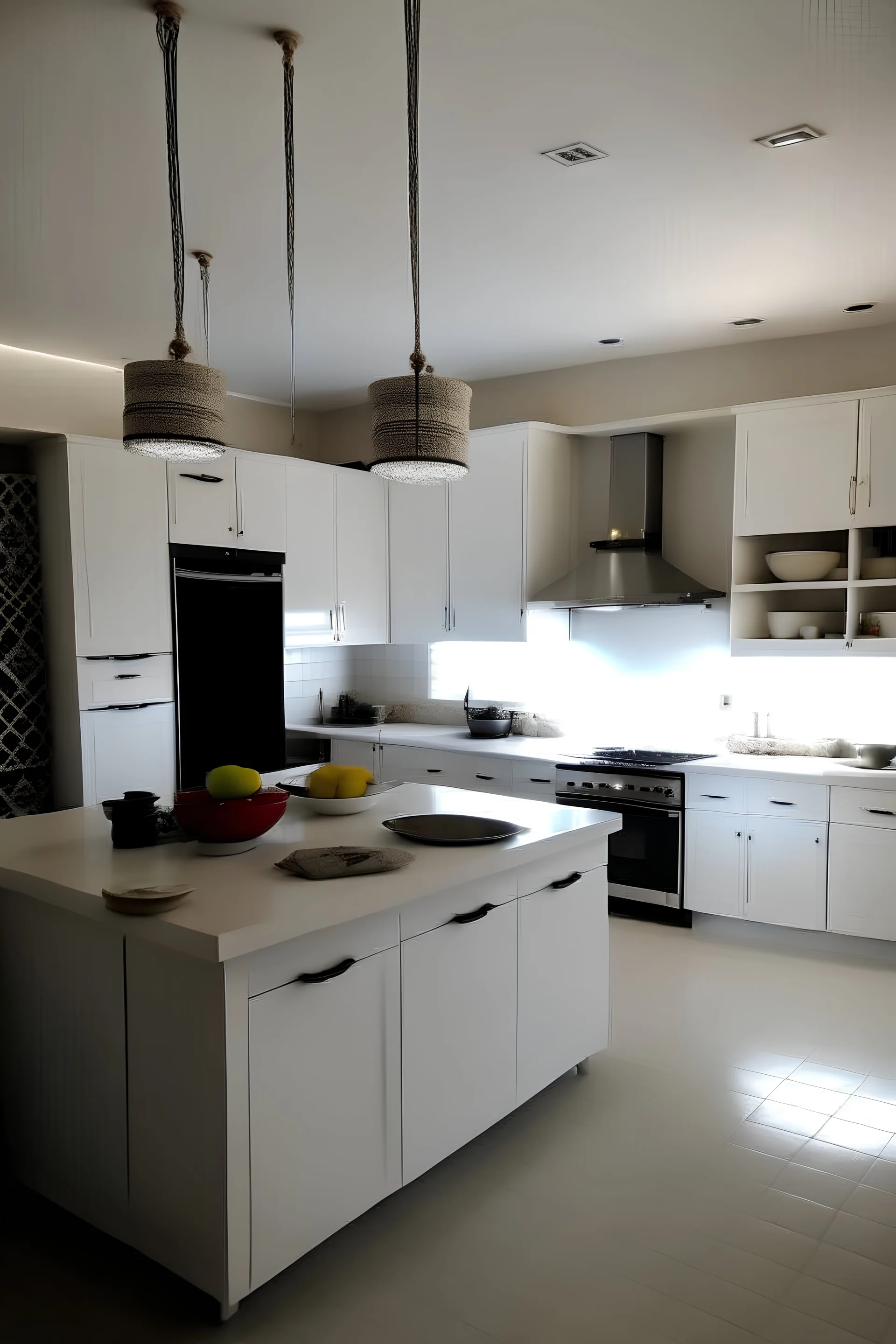 White kitchen decorations in Western Sahara
