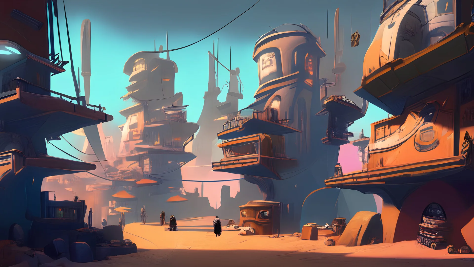 Smuggler City,stylized,4k