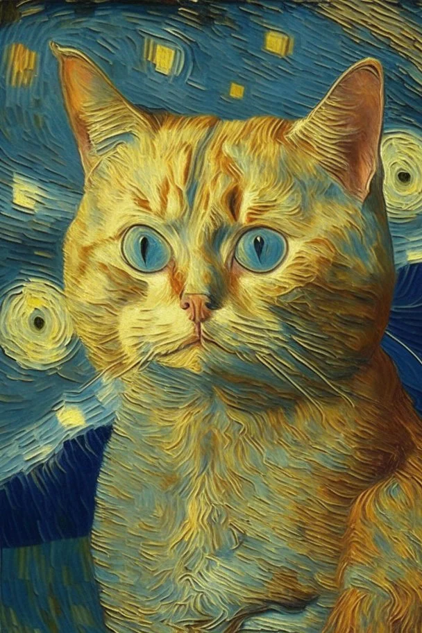 Portrait of a cat by Van Gogh