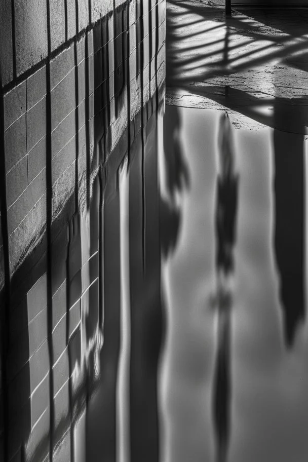 Reflections on a black surface, rule of thirds, art composition, photography, black and white, shadows, Photo taken by Canon 5d Mark IV