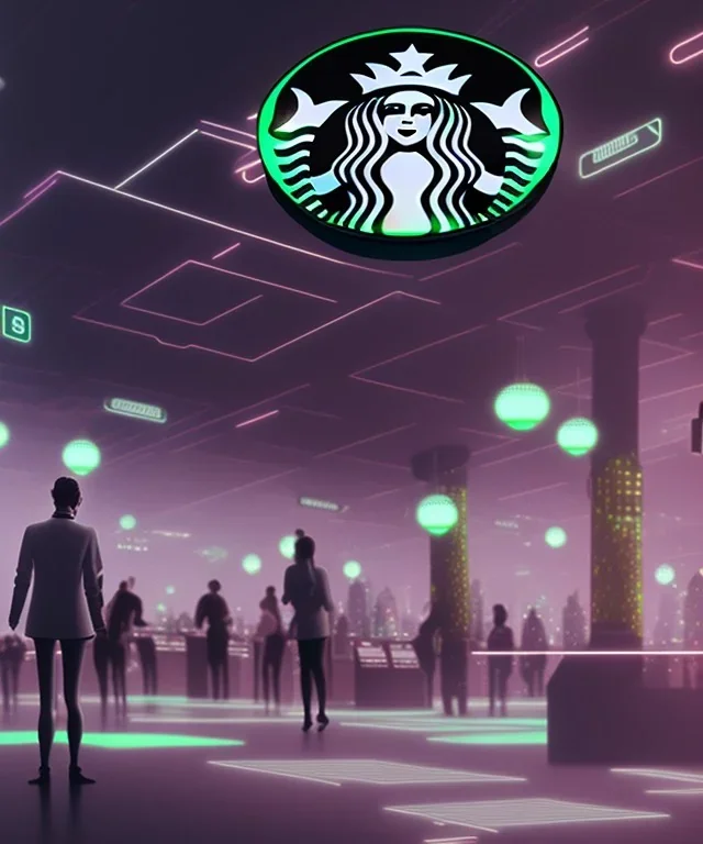 Starbucks, cyberpunk,