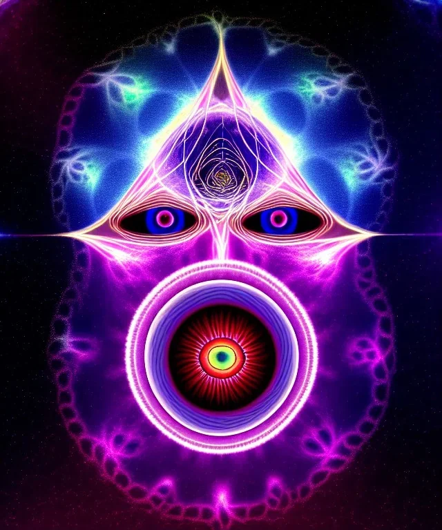 meditation, third eye, universe, fourth dimension, fractal, realistic, 8k, high quality, extreme detail, symmetrical, chakra, human