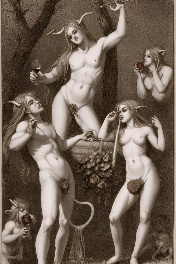 Being the followers of the god of wine and revelry, satyrs tended to overdrink and have an insatiable desire for sensual pleasure.