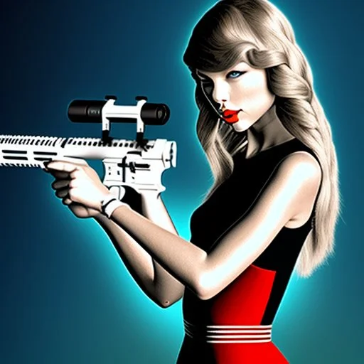 Taylor Swift holding an AR-15