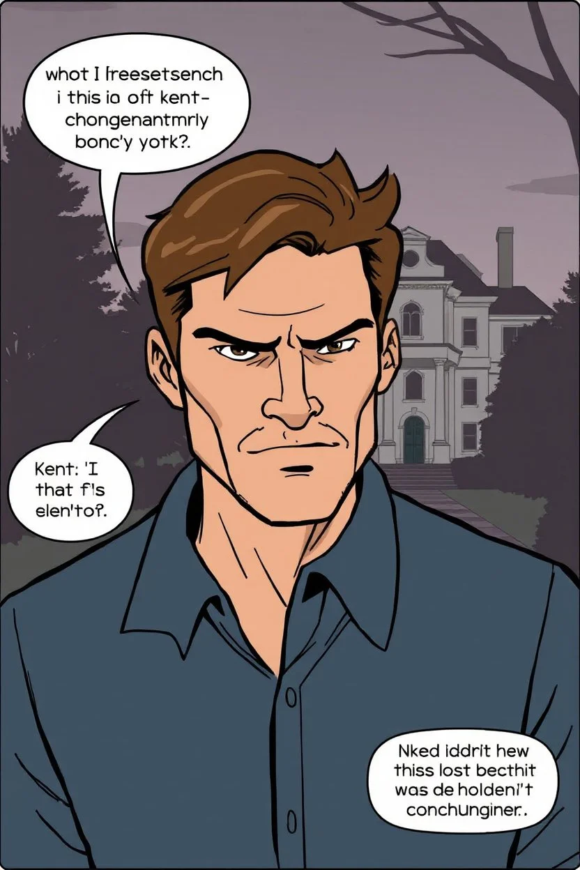 Nathan (calmly, but with a hint of curiosity): "Not a great spot for a fixer-upper, don’t you think?" Kent narrows his eyes, unsure of the man's intentions. Kent (gruffly): "Didn’t know I was expecting company. You lost or something?" Nathan smiles faintly, but it doesn’t reach his eyes. He takes another step closer, scanning the mansion behind Kent as if drawn to it.