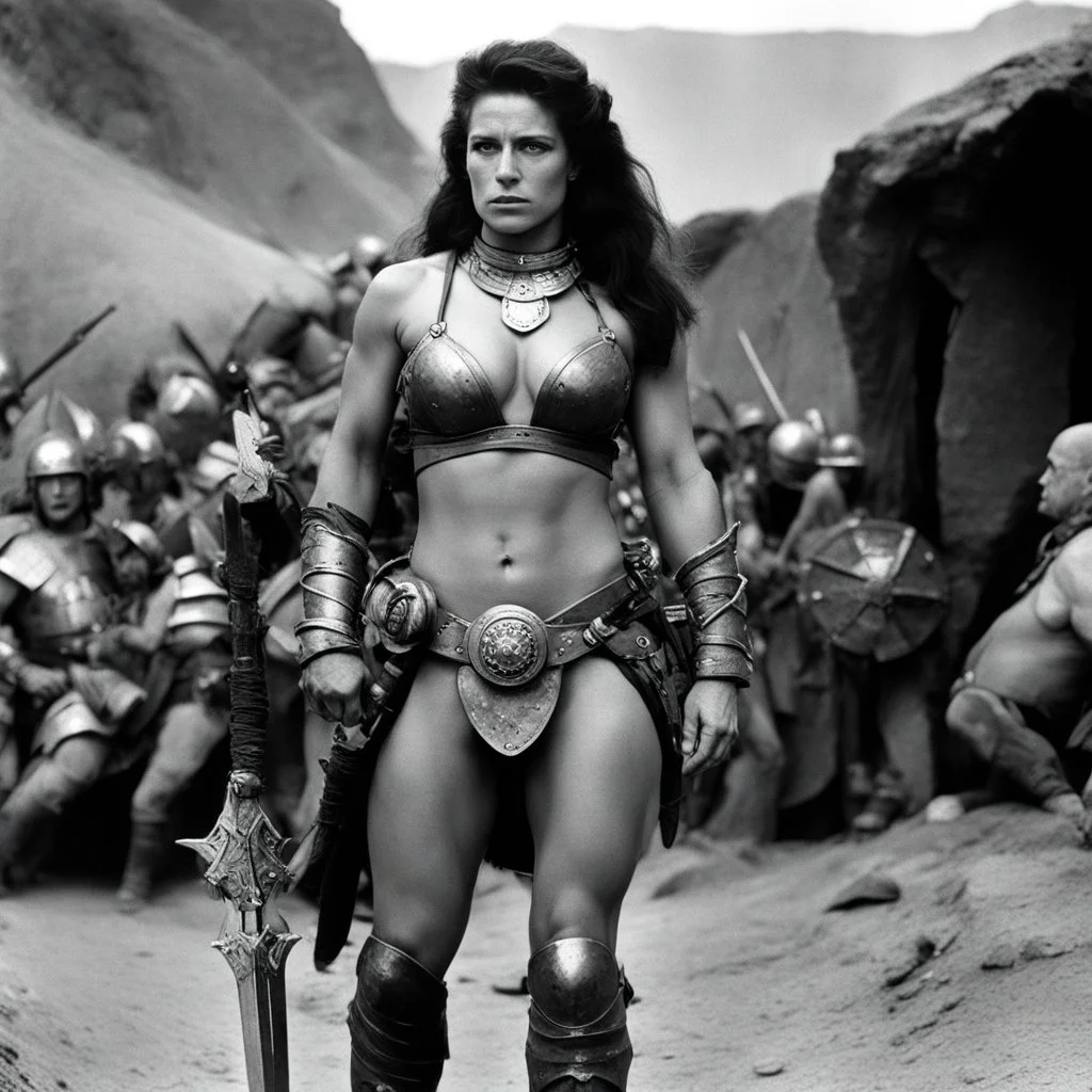 [high res photo by aWilliam S. Burroughs' "The Electronic Revolution" and Jack Kerouac's "On the Road"] the back of the Barbarian female warrior who is ready to fight: In the center of the chamber, looming over everything, is a creature that defies description. Its body is a grotesque amalgamation of flesh and bone, twisted and deformed by some unspeakable evil. Its eyes are burning coals, filled with an insatiable hunger that threatens to consume everything in its path. The beast lets out a bon
