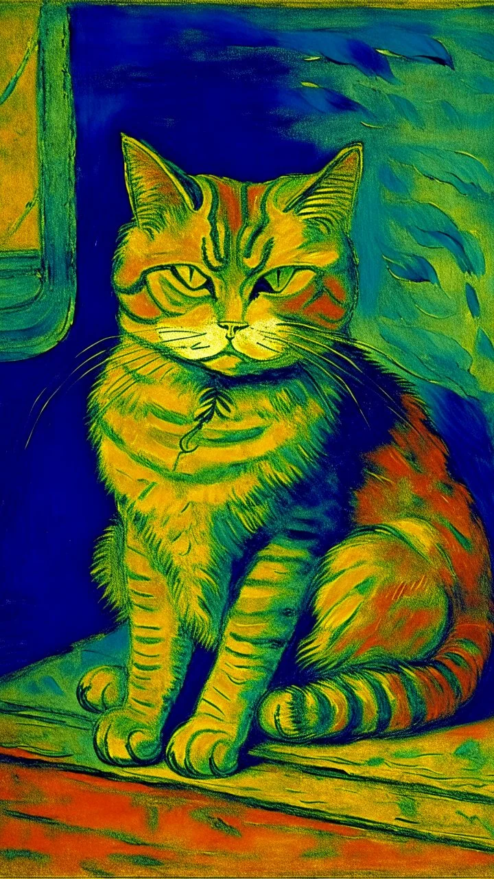 Portrait of a cat by Van Gogh