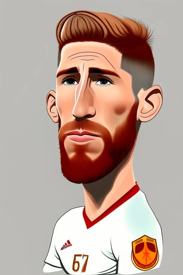 Sergio Ramos Spanish soccer player 2d cartoon